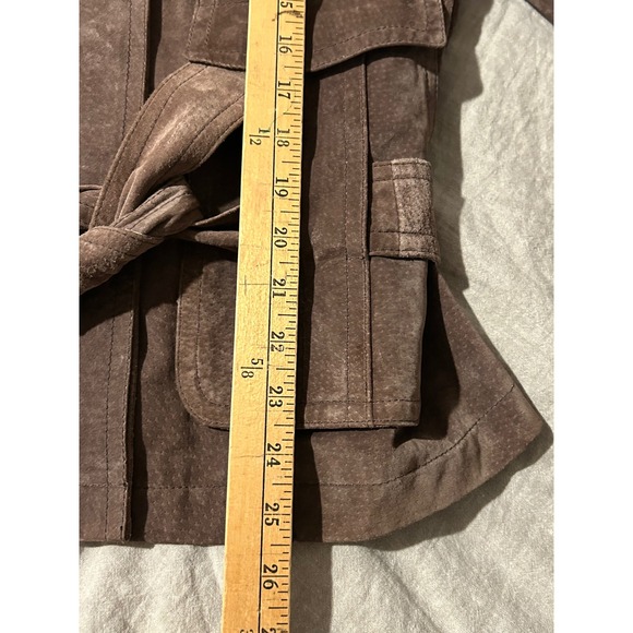 Great Northwest Clothing Company Brown Suede Belted Utility Jacket Women XL - Picture 6 of 6